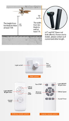 Cuchilla retractable invisible teledirigida decorativa moderna de 4100k Crystal Ceiling Fan With Light