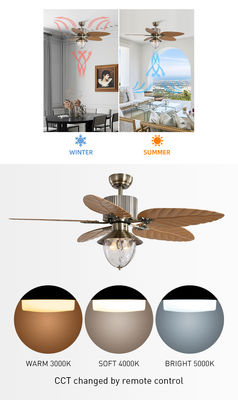 Cuchilla retractable invisible teledirigida decorativa moderna de 4100k Crystal Ceiling Fan With Light