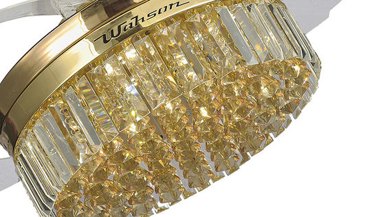 Luz retractable de la fan de techo de Crystal Lampshade Silent LED 36W con las cuchillas plegables