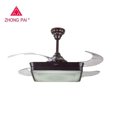 Brown luz retractable de la fan de techo del soporte rasante de 70 vatios con 5250lm remoto