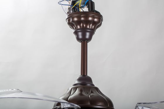 Brown luz retractable de la fan de techo del soporte rasante de 70 vatios con 5250lm remoto