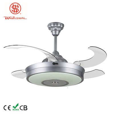 la fan de techo de lujo de 6000K 3600lm enciende la fan de techo plegable de plata con las cuchillas de la salida del estallido