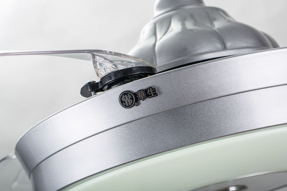 la fan de techo de lujo de 6000K 3600lm enciende la fan de techo plegable de plata con las cuchillas de la salida del estallido