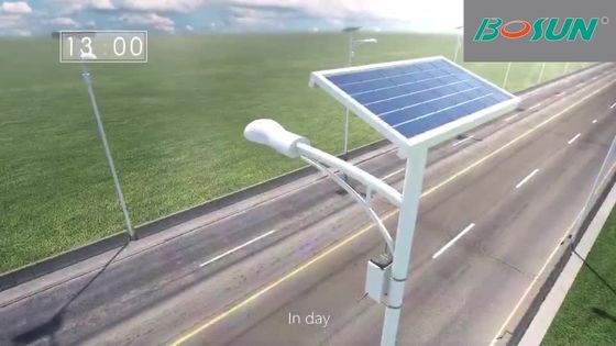 Todos en un polo accionado solar de la luz de calle de 14000lm 30W 80W LED 18V instalar