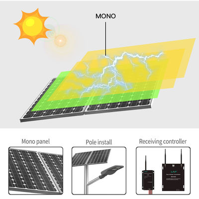 Todos en un polo accionado solar de la luz de calle de 14000lm 30W 80W LED 18V instalar