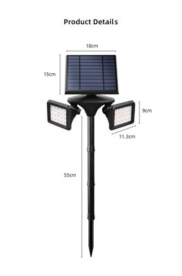 Luz solar impermeable PIR Solar Powered Lawn Lights del jardín de Ip65 600LM 40 LED