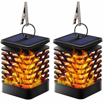 40LM luces solares colgantes al aire libre accionadas solares de la llama del baile de las linternas 3500K