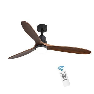 Luz de madera sólida teledirigida interior 120V 3000-5000K de la fan de techo 1500LM