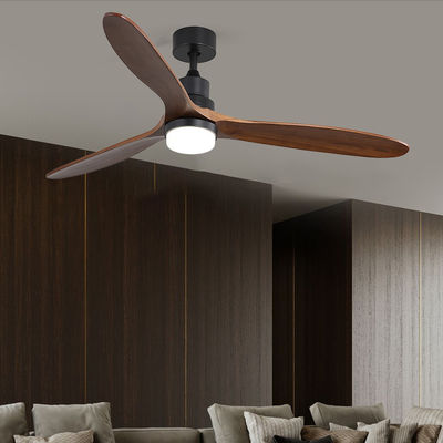 Luz de madera sólida teledirigida interior 120V 3000-5000K de la fan de techo 1500LM
