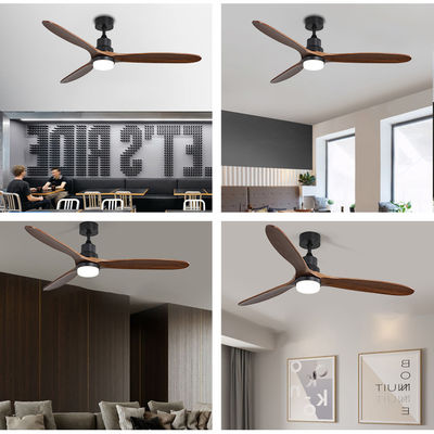 Luz de madera sólida teledirigida interior 120V 3000-5000K de la fan de techo 1500LM