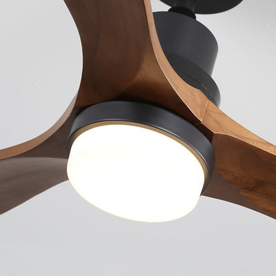 Luz de madera sólida teledirigida interior 120V 3000-5000K de la fan de techo 1500LM