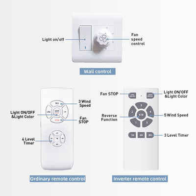Luz de madera sólida teledirigida interior 120V 3000-5000K de la fan de techo 1500LM