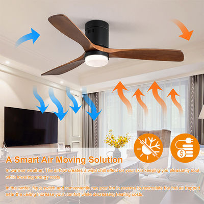 Estilo industrial 65 lámpara de madera de la fan de techo de la fan de techo de la cuchilla del vatio 90lm/w 120v