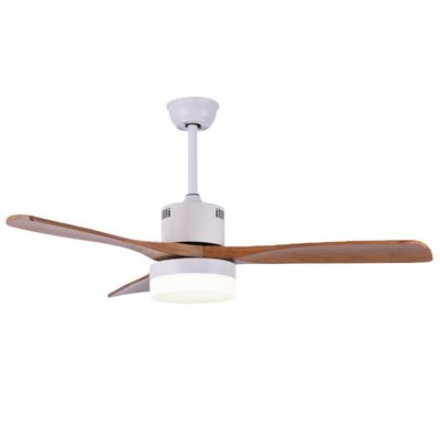 Luz 6000K de la fan del hogar 1320m m Matt White Natural Wood Ceiling del vintage del ODM del OEM