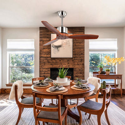 52Inch 75 fan de techo de madera de la cuchilla del vatio 3 con la iluminación ahorro de energía ligera de Zhongshan
