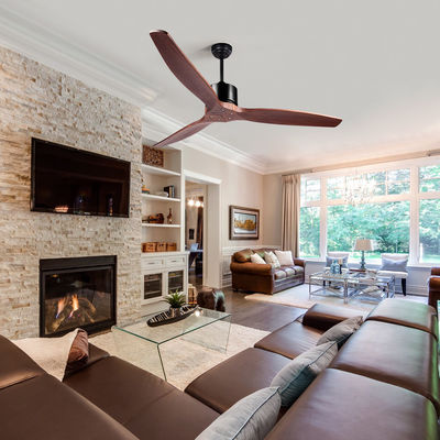 52Inch 75 fan de techo de madera de la cuchilla del vatio 3 con la iluminación ahorro de energía ligera de Zhongshan
