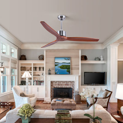 52Inch 75 fan de techo de madera de la cuchilla del vatio 3 con la iluminación ahorro de energía ligera de Zhongshan
