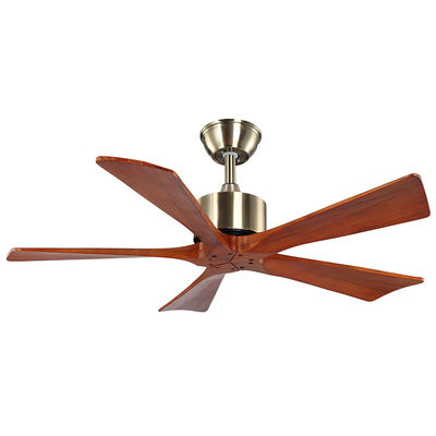 Fan de techo moderna natural de 5 cuchillas de madera 75w de RoHS luz de la fan de techo de 42 pulgadas eléctrica