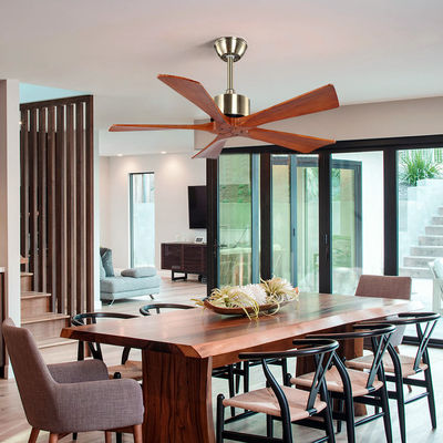 Fan de techo moderna natural de 5 cuchillas de madera 75w de RoHS luz de la fan de techo de 42 pulgadas eléctrica