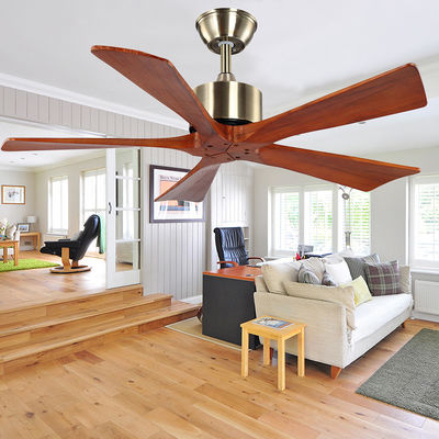 Fan de techo moderna natural de 5 cuchillas de madera 75w de RoHS luz de la fan de techo de 42 pulgadas eléctrica