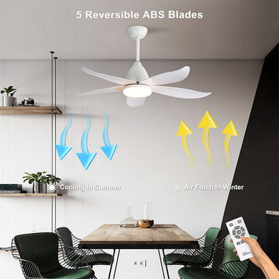Estilo natural grande del hierro 3000K 35W 5 del ABS de la cuchilla de techo de la lámpara de lujo de la fan