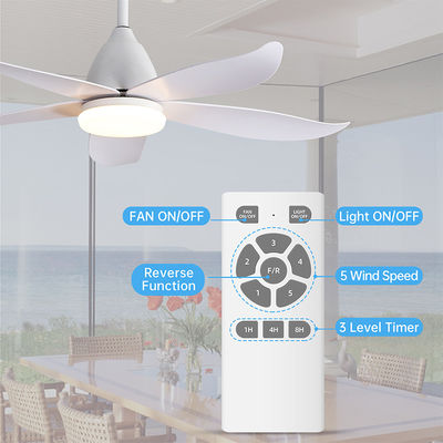 Estilo natural grande del hierro 3000K 35W 5 del ABS de la cuchilla de techo de la lámpara de lujo de la fan
