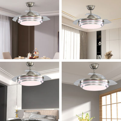 5000K brillante estupendo 65W fan de techo rasante del soporte de 42 pulgadas con retractable ligero