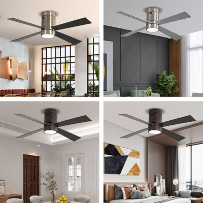 fan de techo moderna del estilo de la cuchilla del metal de 65W 48Inch 4