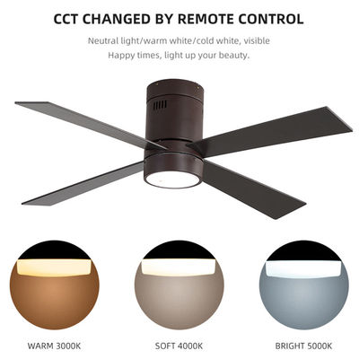 fan de techo moderna del estilo de la cuchilla del metal de 65W 48Inch 4
