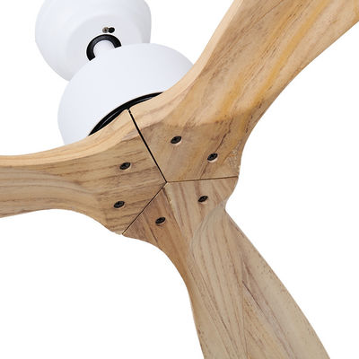 3 la luz de madera sólida 52Inch de la fan de techo del hierro de las cuchillas 65w llevó la fan de techo interior