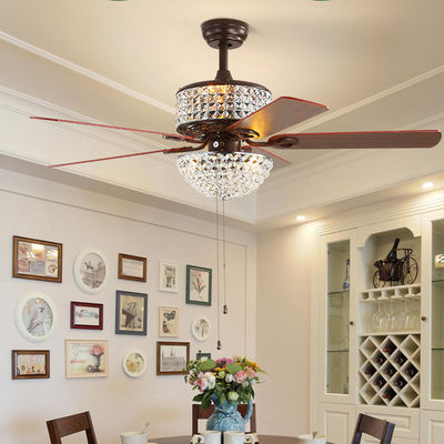 5 fan 52Inch de la cuchilla del hierro de la luz de la fan de techo del comedor de las cuchillas 65W