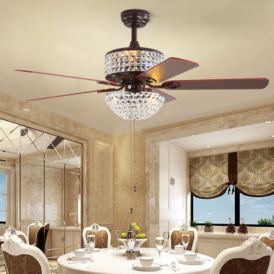 5 fan 52Inch de la cuchilla del hierro de la luz de la fan de techo del comedor de las cuchillas 65W