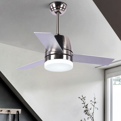 Fan de techo cepillada moderna nórdica del níquel del estilo 65W 3000K con 36 pulgadas ligera
