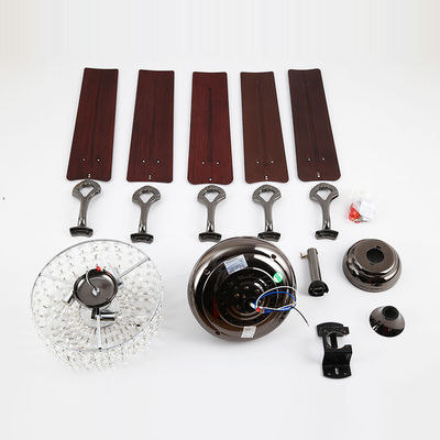 fan de techo de la oficina de 4100K 3600LM Crystal Flush Mount Ceiling Fan con la cadena de tirón ligera
