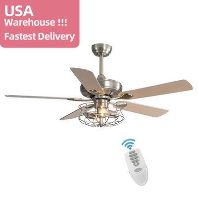 Matte Brown moderno 120V 60w estilo de Crystal Ceiling Fan Light European de 52 pulgadas