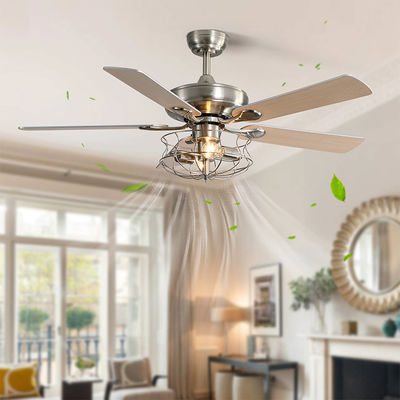 Matte Brown moderno 120V 60w estilo de Crystal Ceiling Fan Light European de 52 pulgadas