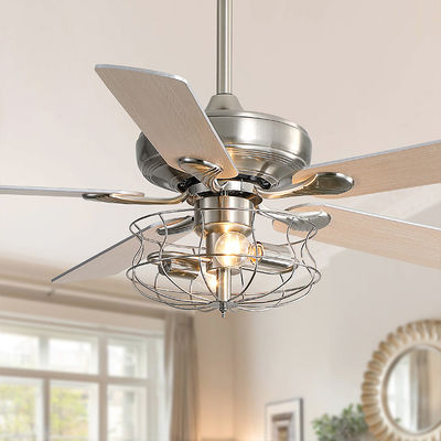 Matte Brown moderno 120V 60w estilo de Crystal Ceiling Fan Light European de 52 pulgadas