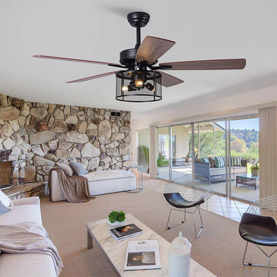 Motor de CA de la madera contrachapada 2000LM Crystal Ceiling Fan Light With DC de Ministerio del Interior 5