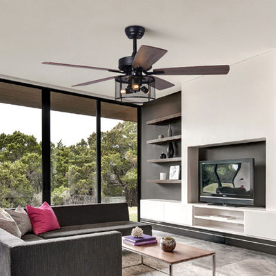 Motor de CA de la madera contrachapada 2000LM Crystal Ceiling Fan Light With DC de Ministerio del Interior 5