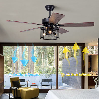 Motor de CA de la madera contrachapada 2000LM Crystal Ceiling Fan Light With DC de Ministerio del Interior 5