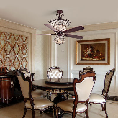 6000LM 48 sala de estar de lujo de Crystal Ceiling Fan Light For de la lámpara de la pulgada 1220M M