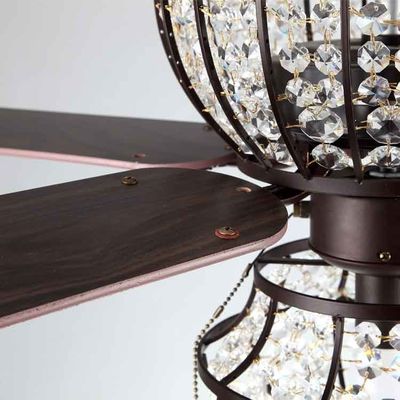 6000LM 48 sala de estar de lujo de Crystal Ceiling Fan Light For de la lámpara de la pulgada 1220M M