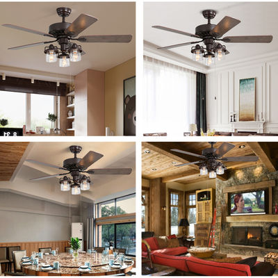 luz de 52Inch Crystal Cooling Air Ceiling Fan