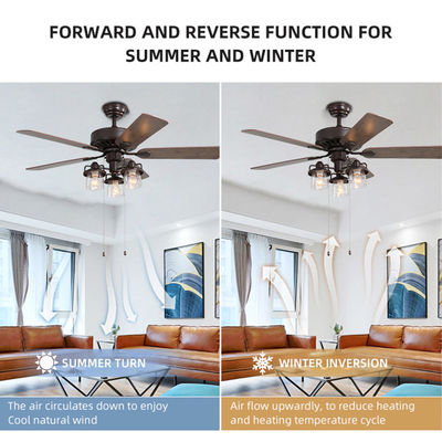 luz de 52Inch Crystal Cooling Air Ceiling Fan