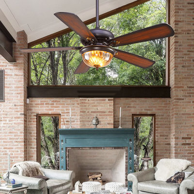 Westing contiene el negro 110AC Crystal Ceiling Fan Light de los 52cm 5 cuchillas 3 pantallas