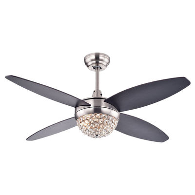 Ninguna fan de bronce antigua de la lámpara del comedor de la pantalla del vidrio de la fan de techo del ruido 18w