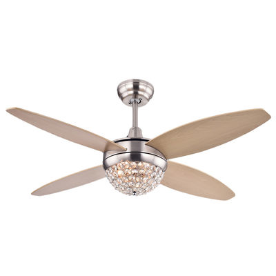 Ninguna fan de bronce antigua de la lámpara del comedor de la pantalla del vidrio de la fan de techo del ruido 18w