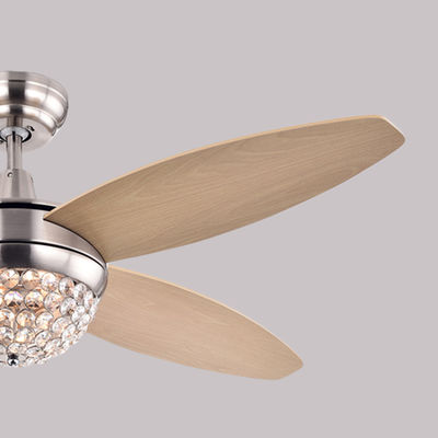 Ninguna fan de bronce antigua de la lámpara del comedor de la pantalla del vidrio de la fan de techo del ruido 18w
