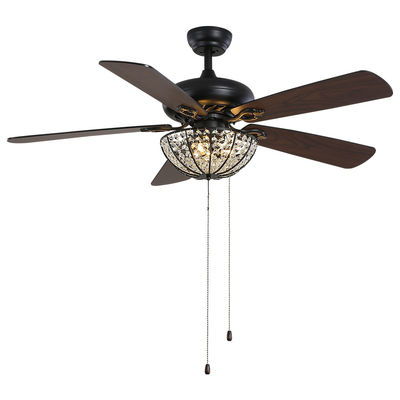 Fan de techo del arte 4100K 1320m m del apartamento del chalet del hotel Crystal Ceiling Fan With Remote