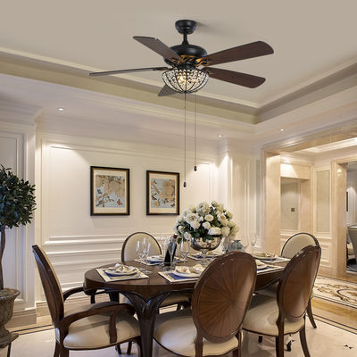 Fan de techo del arte 4100K 1320m m del apartamento del chalet del hotel Crystal Ceiling Fan With Remote
